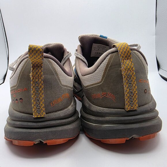 Brooks Cascadia 16 Mens Size 12 Oyster Mushroom Alloy Orange Athletic Shoes - Picture 5 of 13